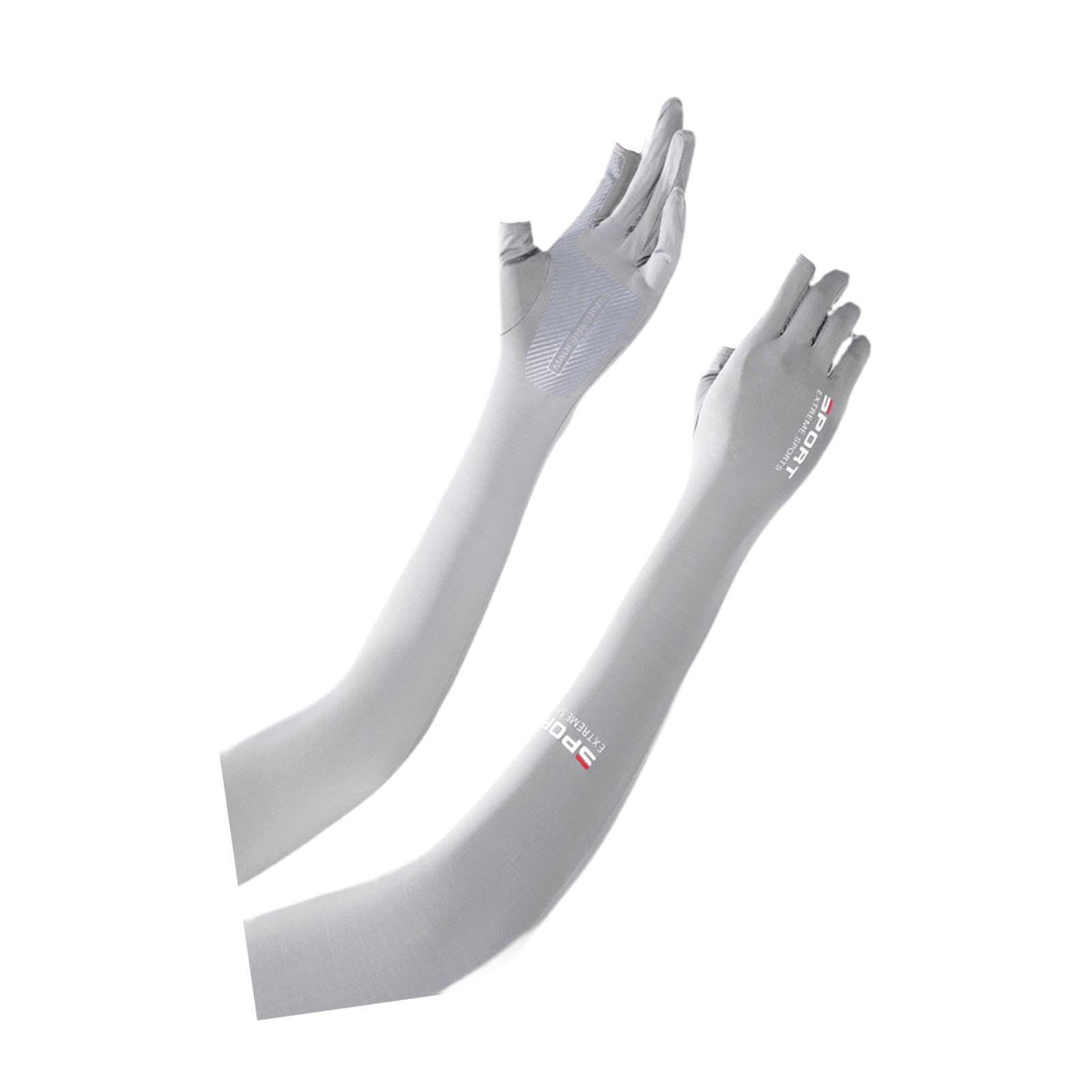 Adjustable Arm Sleeves with Gloves Long Arm Covers for Fishing Women Outdoor gray| Warm | Thermal | Soft | Comfortable-image-23