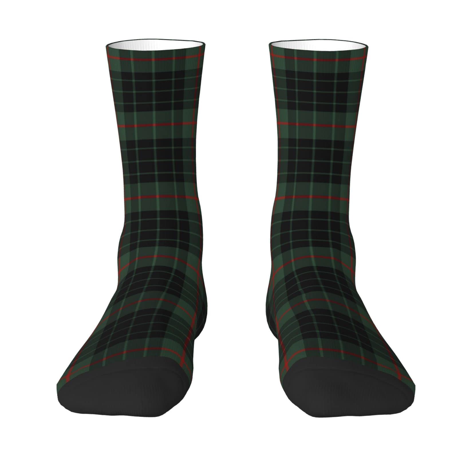 CHJDOFong Gunn Clan Tartan Crew Socks for Men Women, Athletic Socks Novelty Fashion Casual Tube Sock Sports Dress Socks