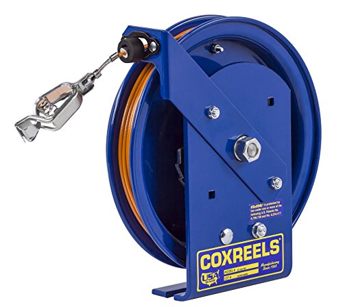 Coxreels EZ-SD-100-1 Safety Series Spring Rewind Static Discharge Cord Reel: 100' cord, stainless steel cord