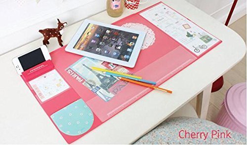 Large Desk Mouse Mat Pad, Multifunctional Anti-Slip Desk Mouse Pat Waterproof Desk Protector Mat with Smartphone Stand, Pockets, Dividing Rule, Calendar and Pen Groove