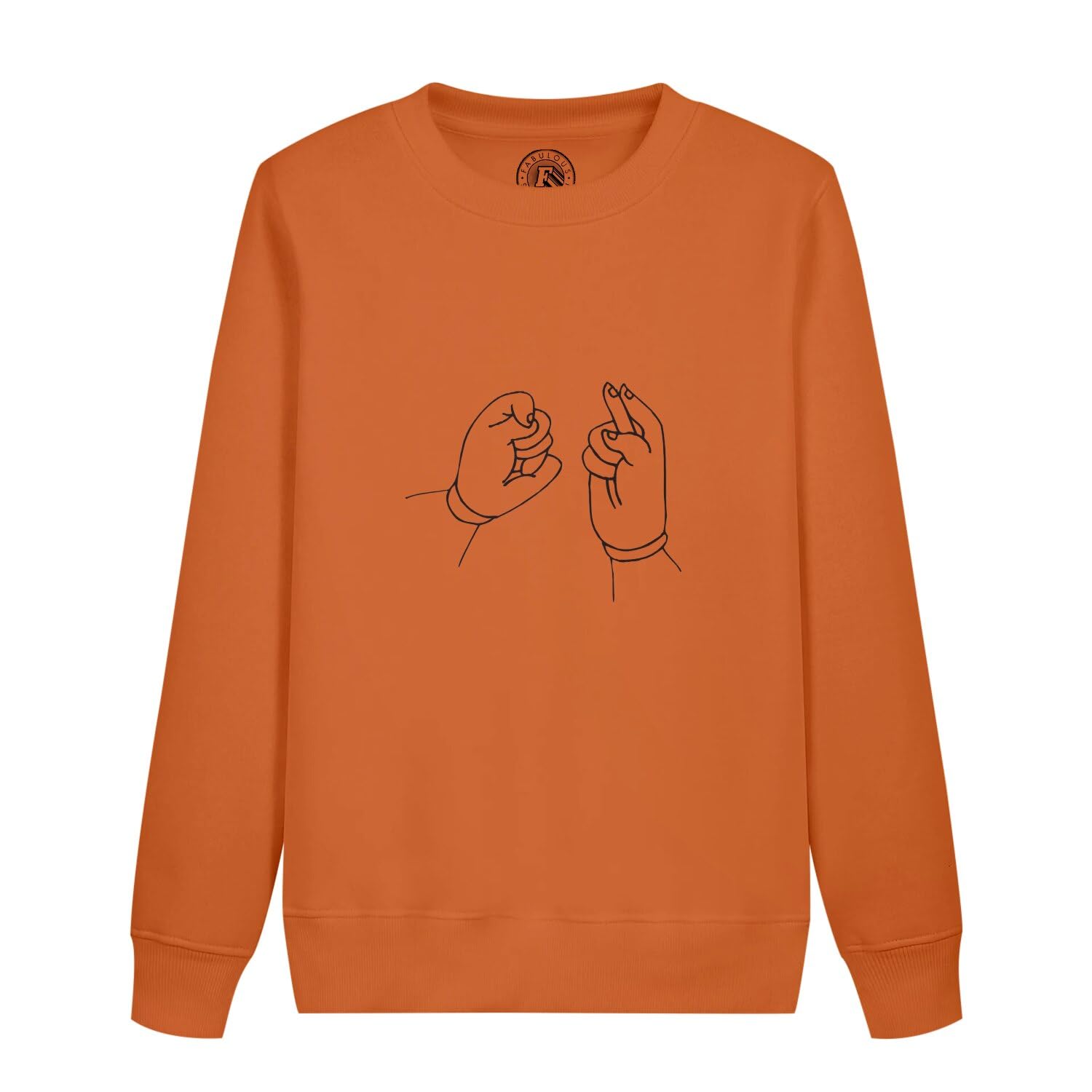 Sweatshirt enfant mains croise les doigts pull line art chance coton
