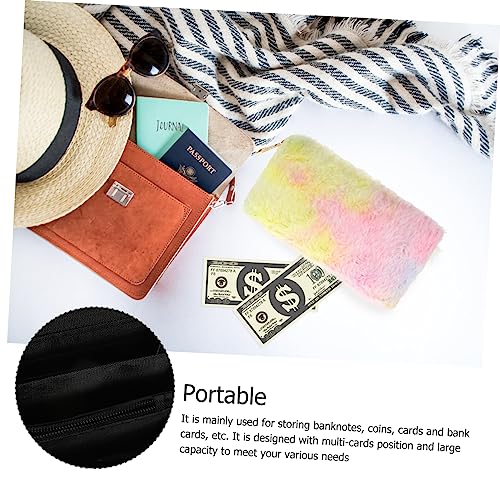 Zippered Wallet for Women Women's Purse Plush Wallet Rainbow Gradient Fashionable Design4