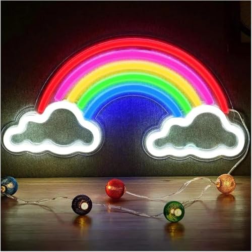 Enseigne lumineuse Néon arc-en-ciel à LED basse consommation pour décoration de table