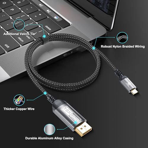 Cable USB-C a DisplayPort 2.1 de 80Gbps y 16K para MacBook Pro e iPhone 17 Pro 7