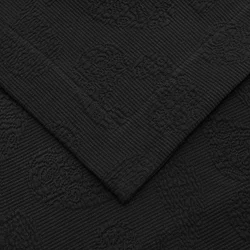 Image of BNM Oversized Paisley Matelasse Cotton Bedspread, Jacquard Weave, Soft and Breathable, All-Season, Cozy and Lightweight, Perfect for Master or Guest Bedroom, Matching Pillow Shams, Black, Queen