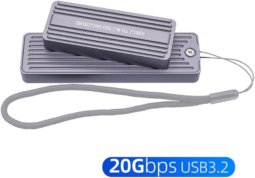 JMT 4TB M.2 NGFF+NVME to USB3.2 Hard Disk Enclosure 20Gbps Gen2*2 with USB-C Interface Compatible with NGFF NVME Dual Protocol SSD (to 2280)