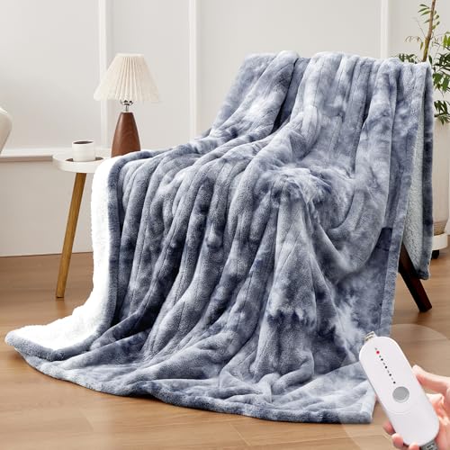 HYLEORY Electric Heated Throw Blanket 50''x60'' -...