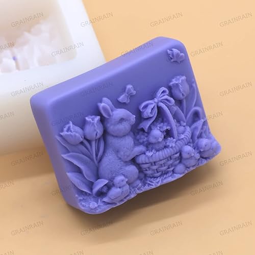 Miniatura 3 de Molde de silicona para bomba de baño, molde para hacer jabón, hecho a mano, manualidades, cera de resina, yeso, arcilla 3D, conejo de Pascua (11036)
