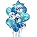 Produktbild Yalulu 14 Stück Konfetti Luftballons Folienballon Herz Star Ballon Luftballons Latex Helium Pailletten Ballon Für Geburtstagsfeier Hochzeit Party Valentinstag Dekorationen (Blau)