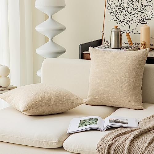 Kevin Textile Set of 2 Decorative Pillows Covers for Couch Star Faux Linen Sofa Pillows Cover 26 x 26 inch, 66x66cm, Cream Beige by K KEVIN TEXTILE - Used condition - Image 8