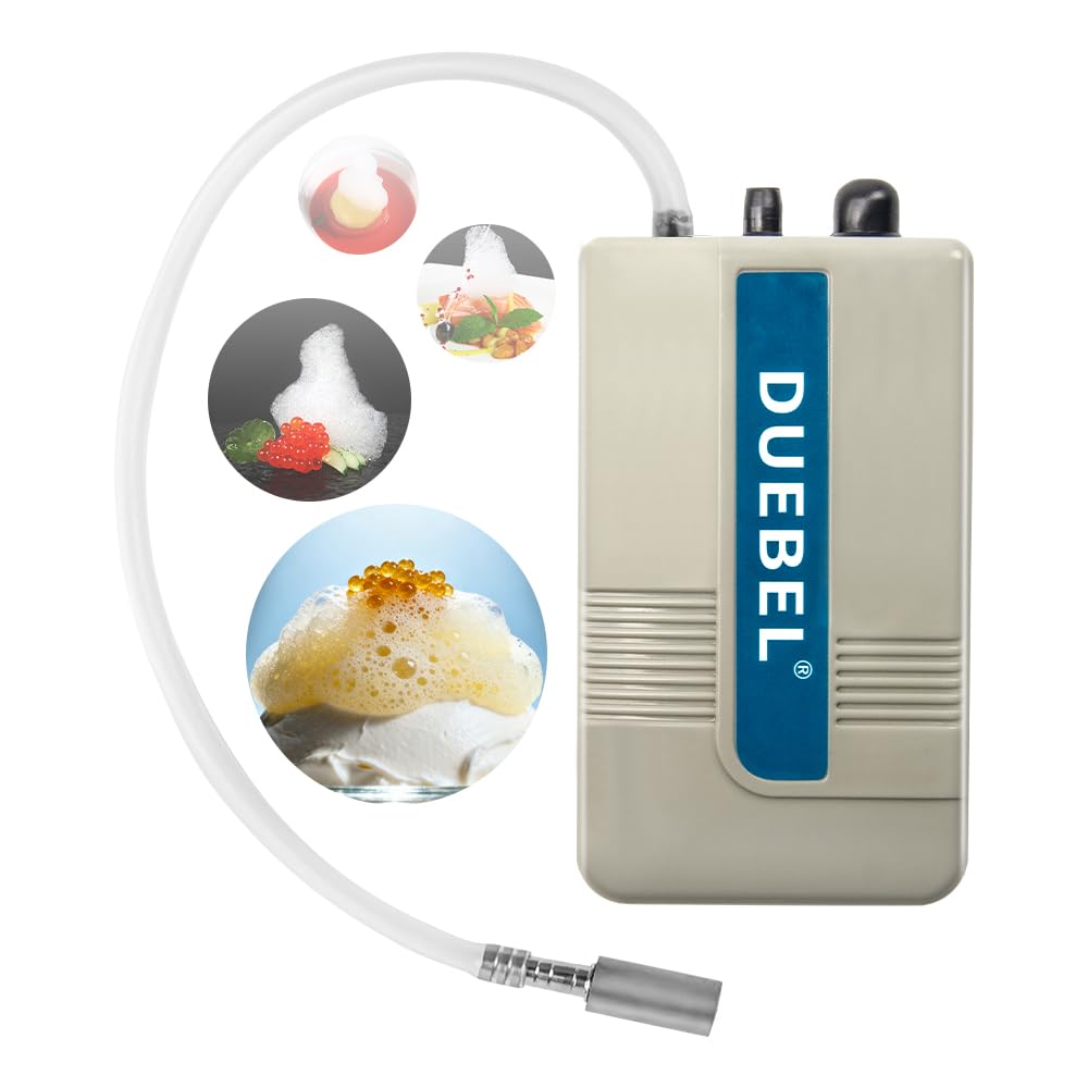 DUEBEL Molekularküche-Schaumgenerator Set, Tragbarer Küchen-Schaummacher mit Edelstahl-Luftstein (Batteriebetrieben), Kreatives Schaum-Kochwerkzeug für Profiköche & Privatküchen