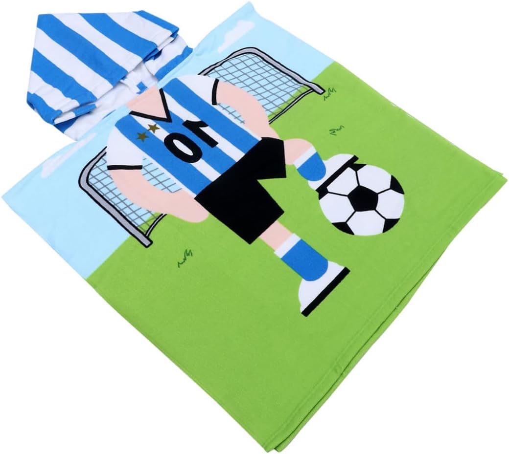 KICHOUSE Hooded Bath Towel Wrap, Soft Absorbent Beach Towel Cloak for Boys, Lightweight Quick-Drying Poncho for Pool and Bath Use