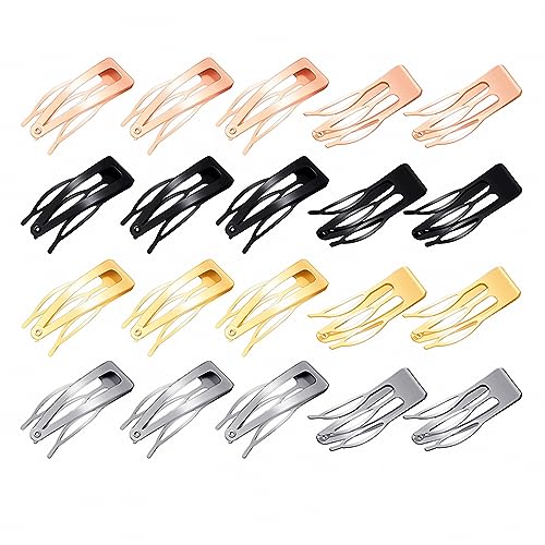 XPEX 20 Piezas Clips De Pelo De Doble Agarre, Metal y Pinzas A Presión Para Producción y Fabricación De Cabello (4 Colores)