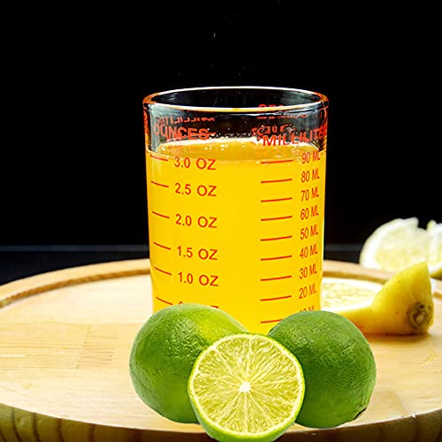 Vaso medidor 90 ml 2 piezas de vidrio grueso miniatura 2