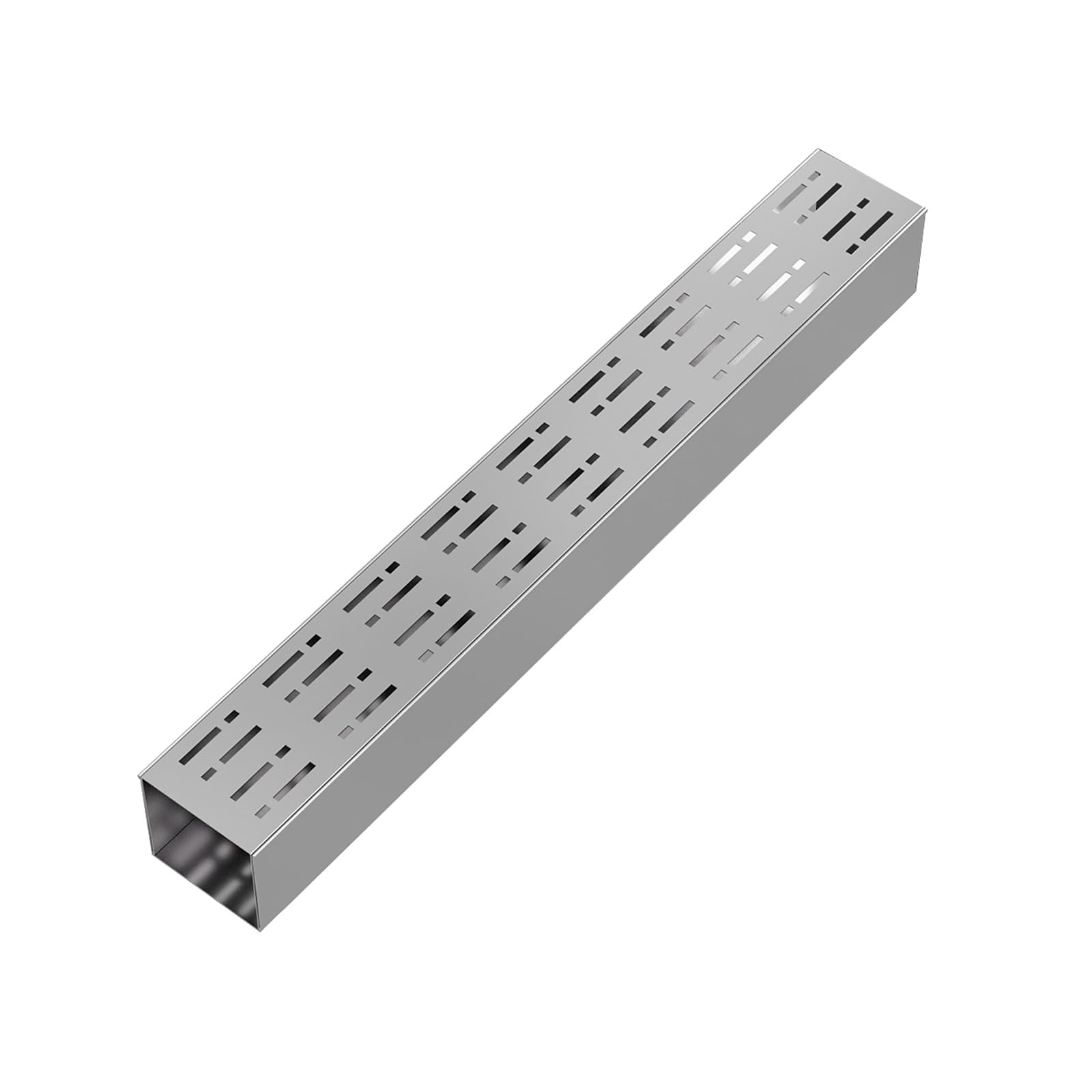 Heavy Duty SUS Channel Drain Pipe - Outdoor Trench Drainage System with Metal Grate(10x5cm)