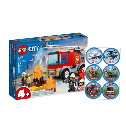Collectix Lego Set – Lego City brandbil 60280 Lego City klistermärke ark (brandkår, polis)