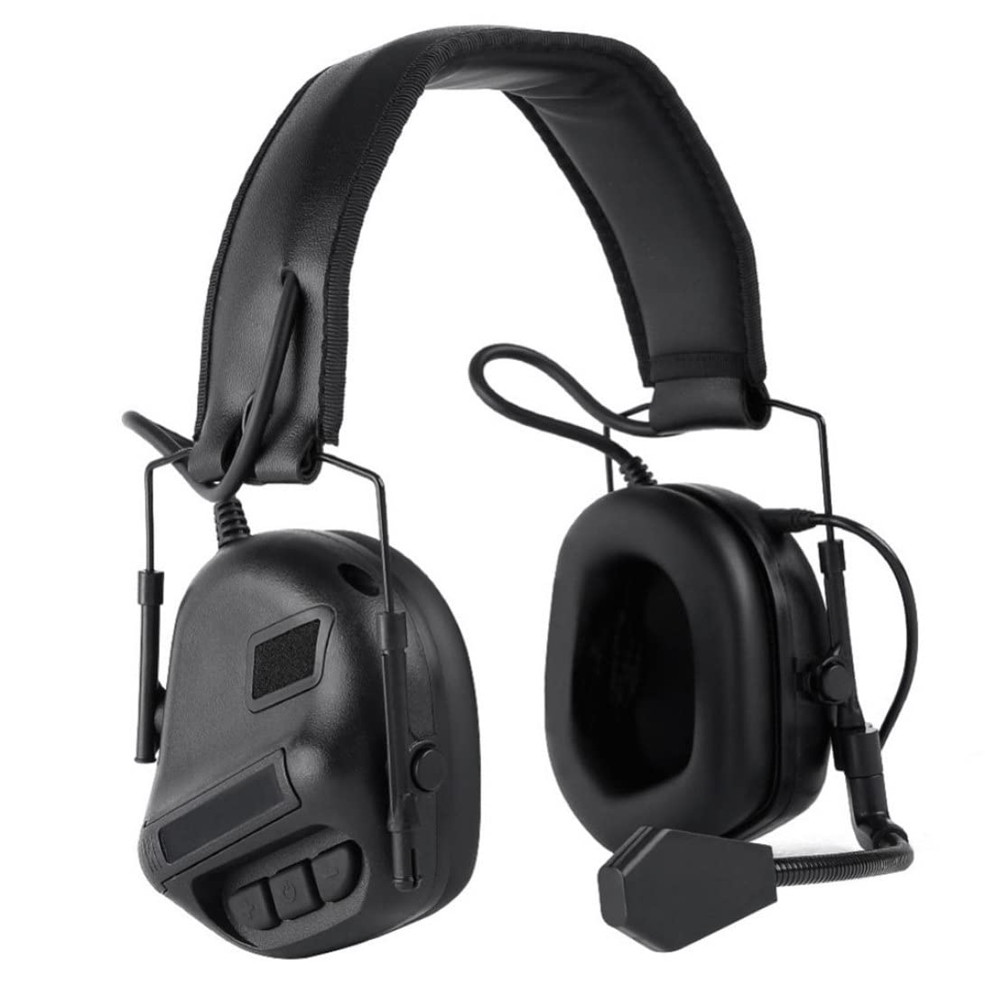 Orejeras electrónicas Reducción de ruido Protectores auditivos Protección auditiva Auriculares antirruido con micrófono para mujeres y hombres Negro y 1