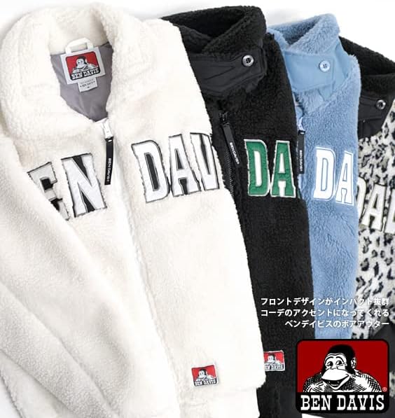 BEN DAVIS ボアジャケット フリース ホワイト BEN DAVIS（ベンデイビス 