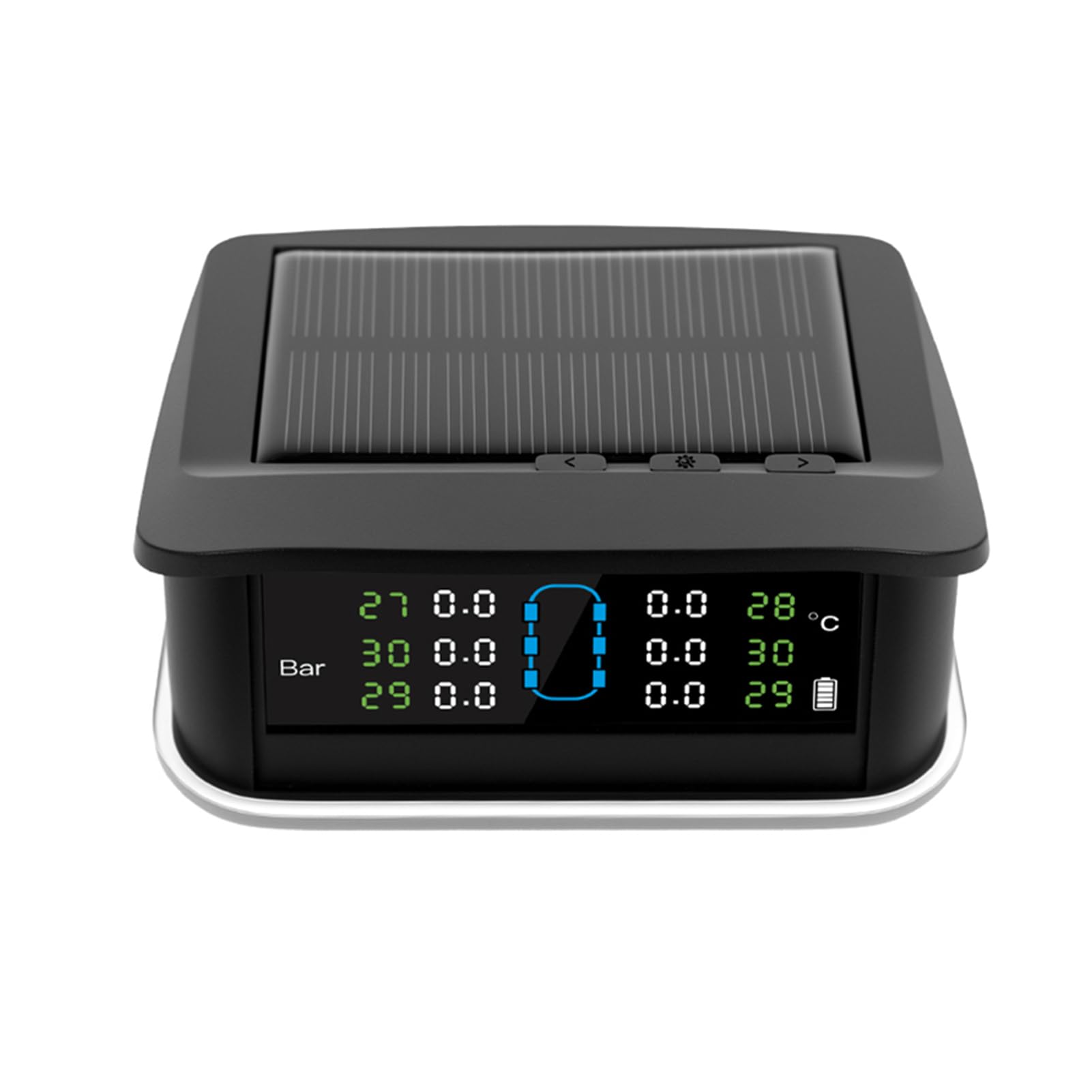 Keenso di Monitoraggio della Pressione dei Pneumatici, TPMS Solare con 6 Sensori Esterni, Retroilluminazione a Due Colori Blu Rosso, Visualizzazione in Tempo Reale per, Camion,
