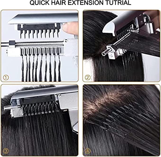 6D Hair Piece 100% Real Natural Hair Extensions,Hidden Hair Extensions Curly,Soft Smooth Human Hair for Women Girls,10 Rows,10inch