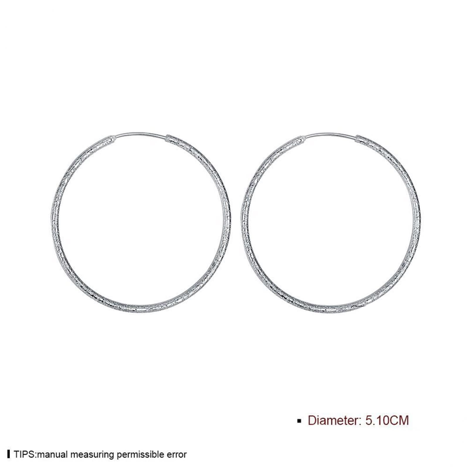 Pendientes Joven Mujer Oro Blanco 18 K Grande Joyería Pendientes Aros Fiesta Hipoalergenicos