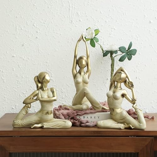Semeid Yoga Figurines And Statues Yoga Girl Sculpture 3D Cow Face Yoga Pose Figure Decor Ornaments For Home Office Meditation Room Yoga Studio Decoration #TOP7