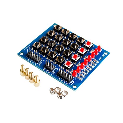 4X4 Matrix Keyboard for Arduino Array Module 16 Key Push Buttons Tastatur Switch Keypad Panel 4 * 4 Tasten 8LEDs Accessory DIY Kit