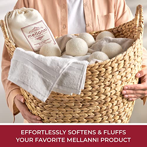 Mellanni Iconic Collection Queen White Bedding Sheet Set + Wool Balls For Dryer Bundle&Save - Bundle Includes: 4 Pcs Queen, White Microfiber Bed Sheet Set And 6 Pcs White Wool Balls For Dryer #TOP6