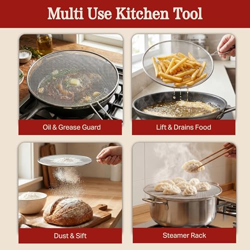Classic Cuisine Splatter Screen Set, Silver, 3-Piece-Set, 17.25”/16”/15.25” by Classic Cuisine - Used condition - Image 4