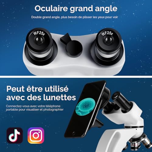 Microscope binoculaire 1000X support téléphone pour adolescent - 4