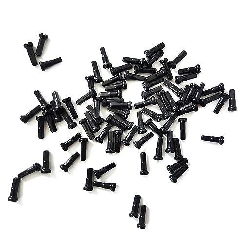 Écrous de rayon de vélo en laiton 14G noir 2,0 mm pour bicyclette lot de 50 72 pièces