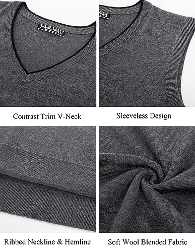 PJ PAUL JONES Mens Sweater Vest Wool Blended Knitted Vest Sweaters V-Neck Sleeveless Pullover Vests3