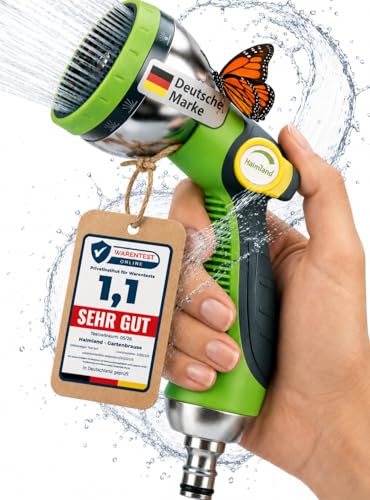 halmland® Profi Gartenbrause | vielseitige Gartenspritze, Gartenschlauch Spritze, Wasserspritze | mit präziser Daumensteuerung | ideal für einfache Gartenbewässerung | metallverstärkt