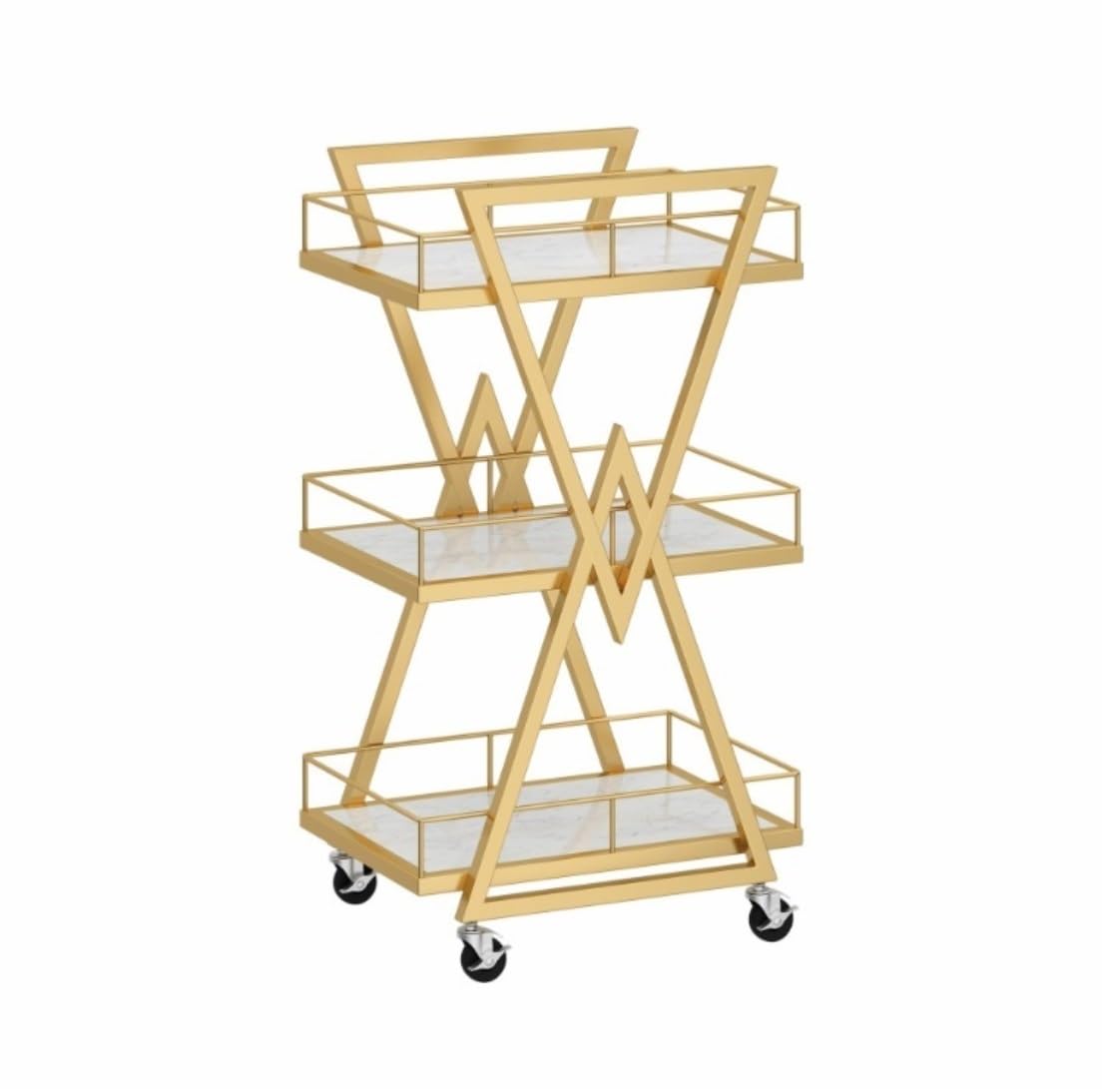 3-Tier Kitchen Cart on Wheels, Iron Rolling Serving Trolley, Eco-Friendly d Utili Cart for Home & Hotel, 45x30x85 cm, & Functal Sto Solut