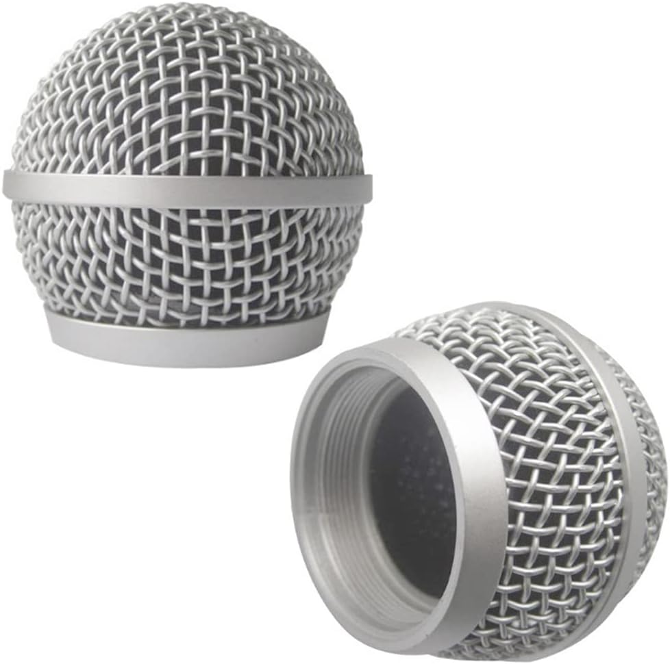 Fielect 2Pcs Microphone Grille Microphone Head Replace Mic Grille Microphone Ball Head Mesh Grill for Shure PG48 PG58 BLX288 PG288 PGX24