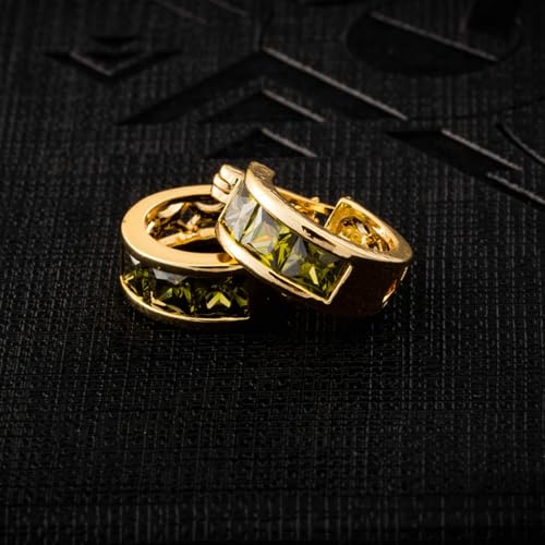 Boucles d'oreilles créoles Or 9K améthyste Feng Shui, cadeau idéal femmes