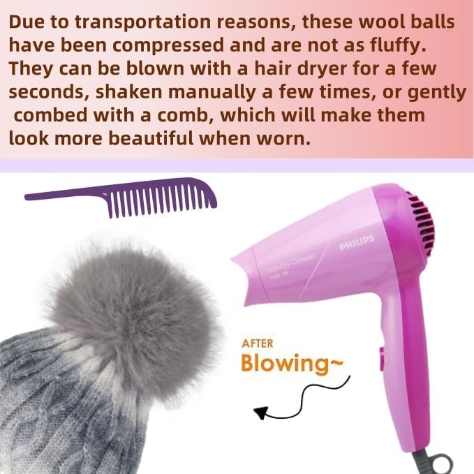 Women's Winter Beanie Hat -Cashmere Inner Layer Chunky Knit Pom-Pom Stocking Cap for Women Cold Weather - Image 5