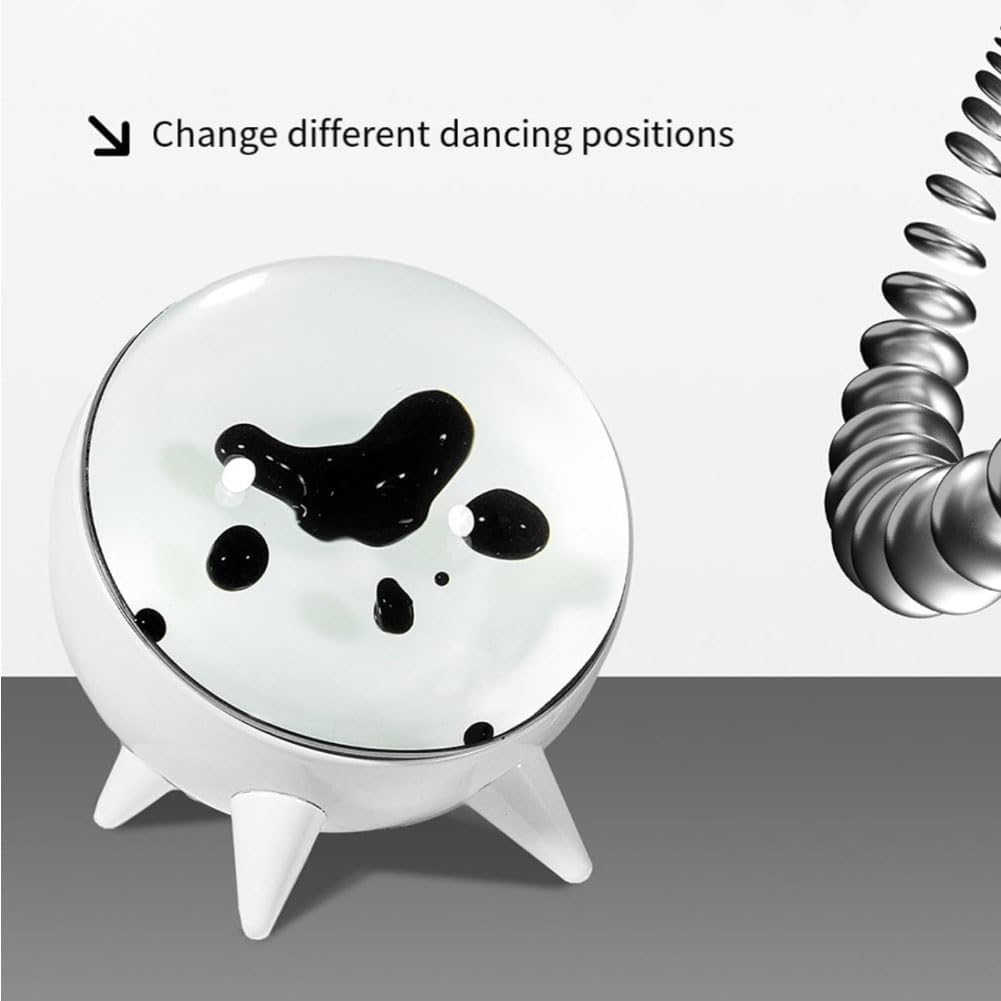 Magnetic Liquid Music Rhythm Light, Music Companion Lamp,Dancing Ferrofluid Speaker Music Mate, Ferrofluid Sound Visualizer, Ferrofluid Music Pickup with Music Rhythm(White)