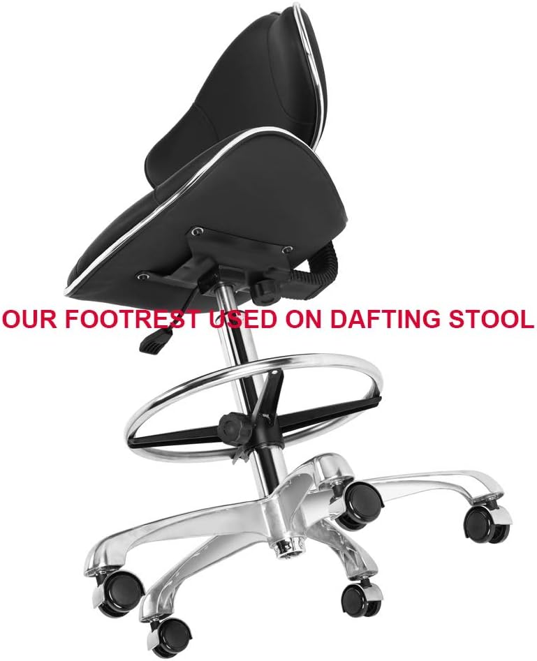 Kaleurrier Metal Chrome Foot Rest Foot Ring for Studio Drafting Chair Office Stool Salon Stool,16 inches Diameter