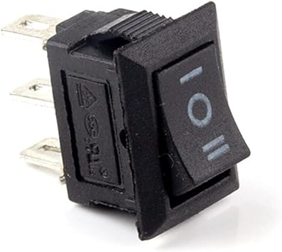 10Pcs Push Button Switch 10x15mm SPST 3Pin 3A 250V KCD11 Snap-in on/Off On-Off-On Rocker Switch 10MM*15MM Black Red and White Color Black-3D3P