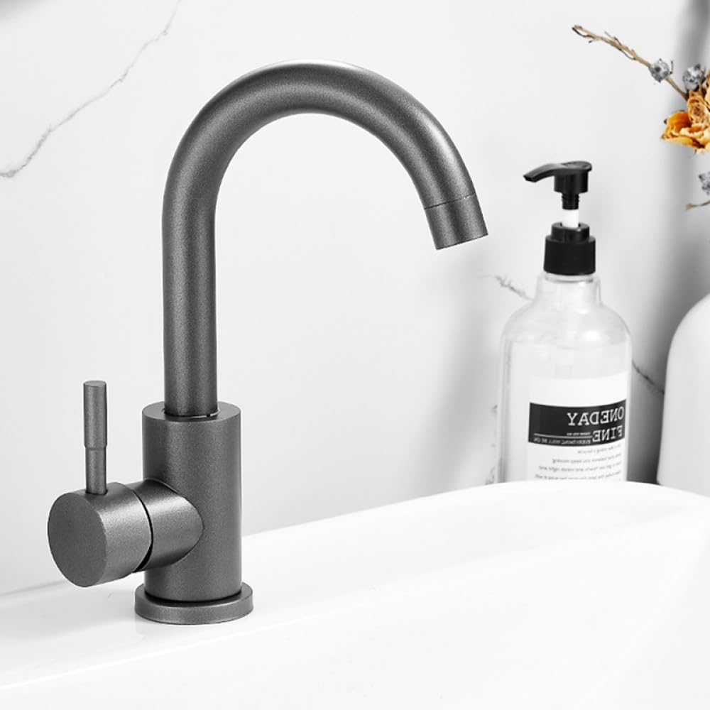 Robinet de grue rotation en acier inoxydable au design architectural gris