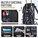 PLUSINNO Fishing Backpack with Rod Holders, 42L Large Water-Resistant Tackle Bag for Fishing, Camping, Hiking, Gifts, Black Camouflage., 36 cm x 25 cm x 45 cm, Daypack