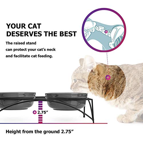 Y YHY Cat Food Bowls,Elevated Cat Bowls,Raised Pet Food Water Bowls with Stand,Ceramic Pet Bowls for Cat or Dogs,12… - Image 4