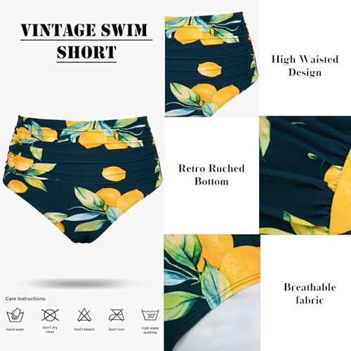 Image of Amy Babe Women's High Waisted Bikini Sets Push Up Twist Front Spaghetti Straps Ruched Two Piece Swimsuit Bathing Suit