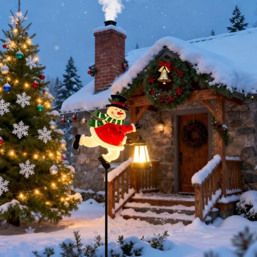 POEFSJ サンタクロース ソーラーライト サンタ イルミネーション 手持ちティーポット給水ランプ 太陽光発電による自動照明 電気は不要 LED防水 雰囲気作り サンタクロースのガーデンライト クリスマスの飾り パティオ テラス 芝生 小道に適しています(E,ウォームライト)