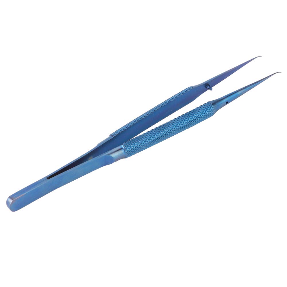 lyrlody Pinzette in Lega di Titanio, Ti Alloy Tweezer, 0.15mm Punta Fine di Precisione, Antimagnetiche, Anticorrosione, con Punta Dritta o Curva per (Testa piegata)