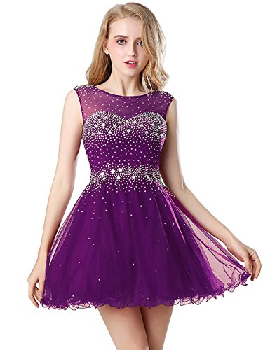Belle House Homecoming Dresses 2021 Short For Juniors Tulle Purple Cheep Party Cocktail Prom Dress Ball Gown #TOP8