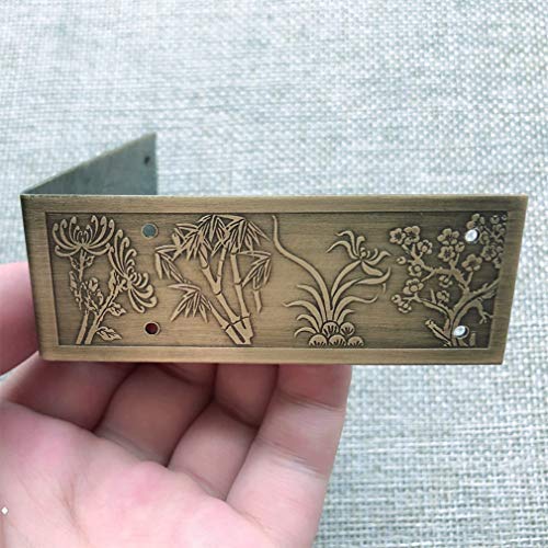 Protectores de esquinas de metal Protectores de esquinas de esquinas de encimera,4 piezas de latón en relieve Protectores de esquinas decorativas Tirantes Muebles clásicos Mesas y sillas Cubierta de b