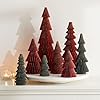 Honeycomb paper tree set of 8 classic Christmas tree red green winter centerpiece mantel decor delicate vintage paper farmhouse tabletop Set 8 Classic