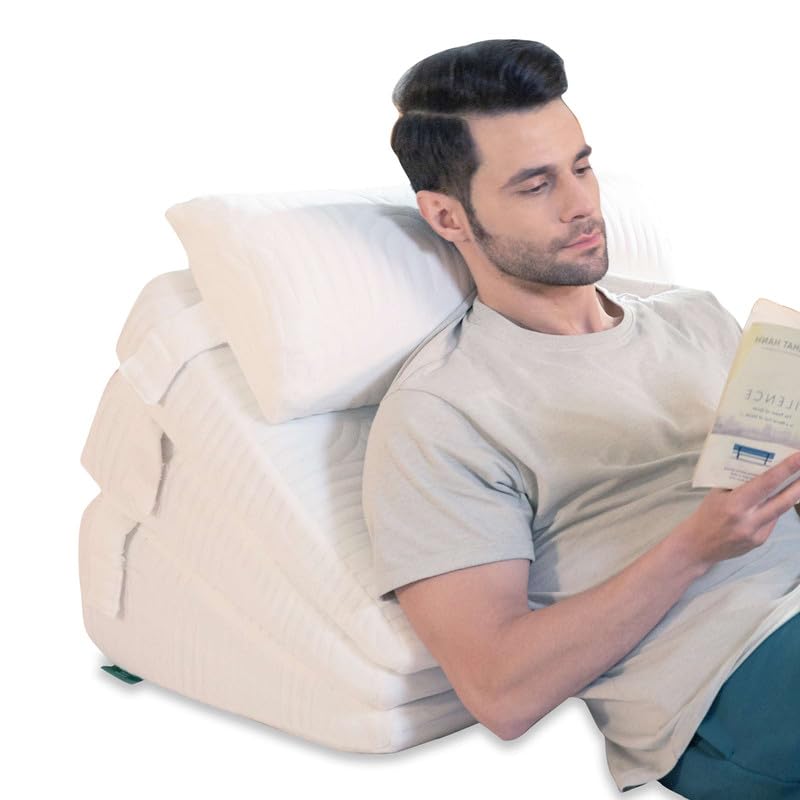 The White Willow Orthopedic Dual Foam Memory Foam & HR Foam 3 Layer Adjustable Incline Bed Wedge Pillow For Acid Reflux,Back Support,Reading, Leg Elevation(24"L x 24"W x 7"H+5"H+5"H)Medium Firm-Multi (B0D8T3MW1K) Amazon Price History, Amazon Price Tracker
